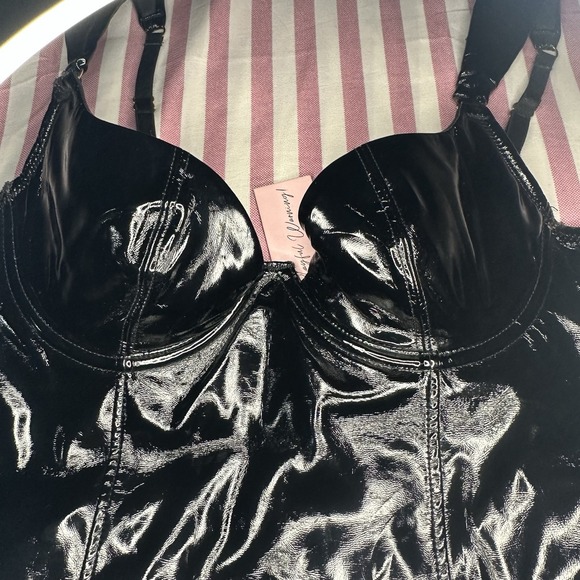 Hustler Hollywood Maxine Black PVC Wired Mini Dress Playful Promises Sz 6 US NWT - Picture 9 of 16